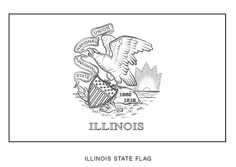 Flag of Illinois Coloring page