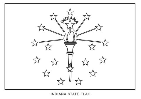 Flag of Indiana Coloring page