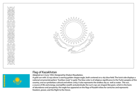 Flag of Kazakhstan Coloring page