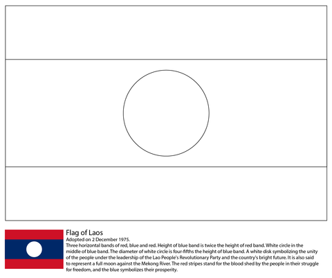 Flag of Laos Coloring page