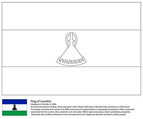 Flag of Lesotho Coloring page