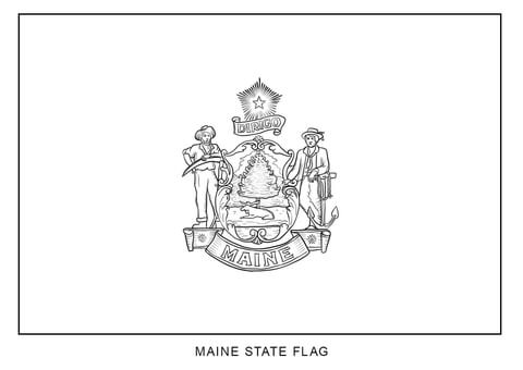 Flag of Maine Coloring page