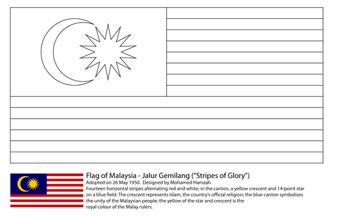Flag of Malaysia Coloring page