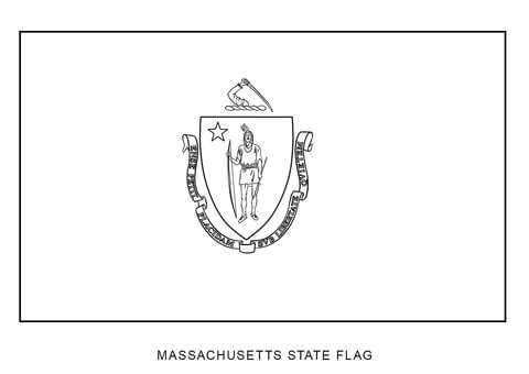 Flag of Massachusetts Coloring page
