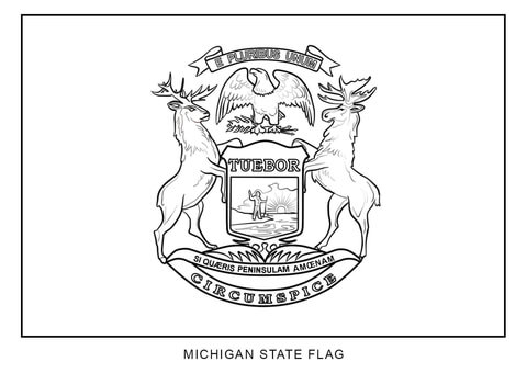 Flag of Michigan Coloring page