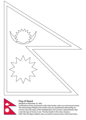 Flag of Nepal Coloring page