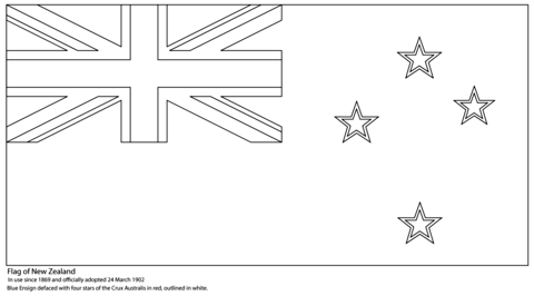 Flag of New Zealand Coloring page