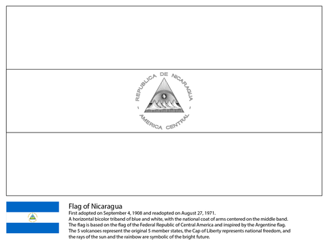 Flag of Nicaragua Coloring page