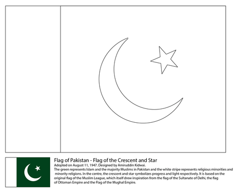 Flag of Pakistan  Coloring page