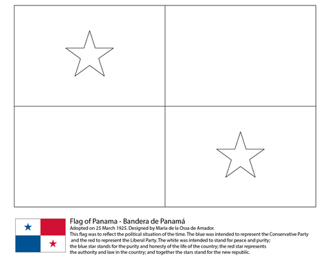 Flag of Panama Coloring page