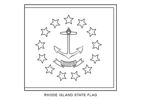 Flag of Rhode Island Coloring page