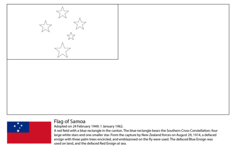 Flag of Samoa Coloring page