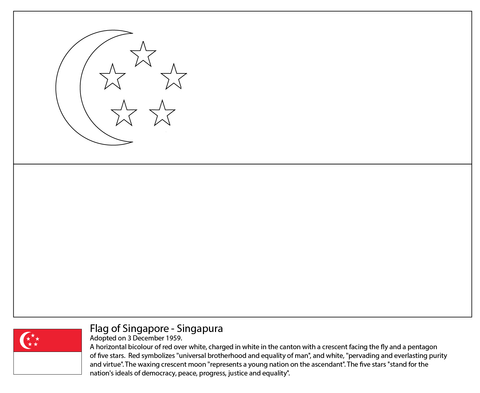Flag of Singapore Coloring page