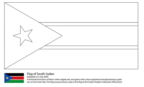 Flag of South Sudan Coloring page