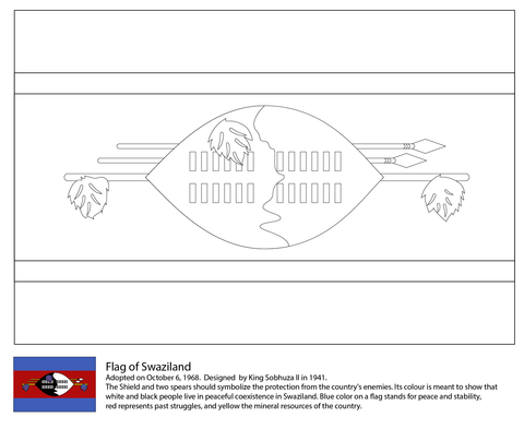 Flag of Swaziland Coloring page