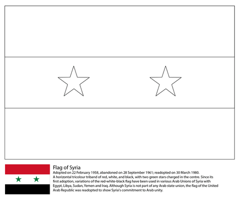 Flag of Syria Coloring page