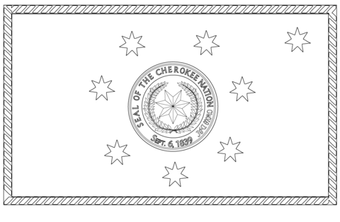 Flag of the Cherokee Nation Coloring page