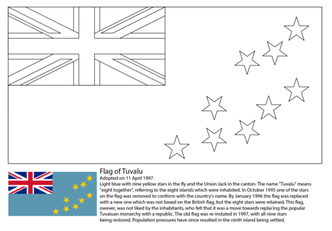 Flag of Tuvalu Coloring page