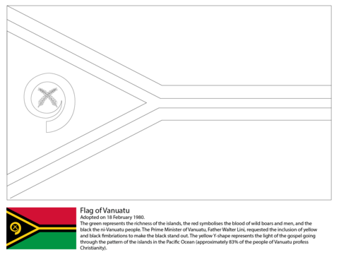 Flag of Vanuatu Coloring page