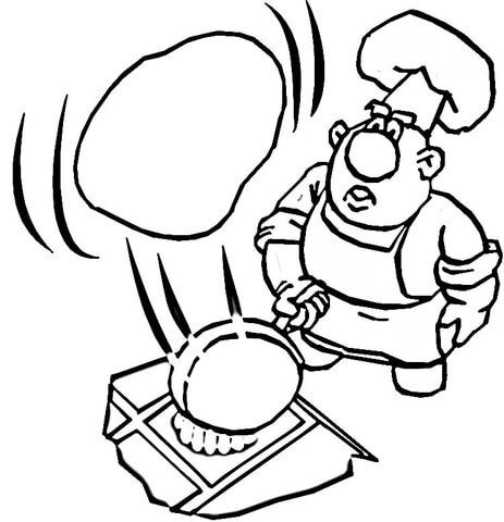 Cooking a pancake Coloring page