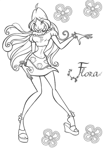 Flora, the Guardian Fairy of Nature Coloring page