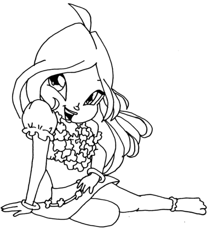 Flora Kid Coloring page