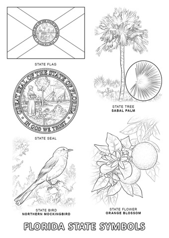 Florida State Symbols Coloring page