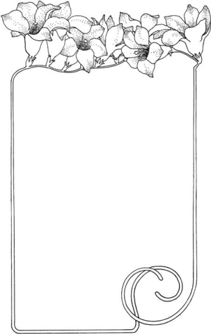 Flowers As The Frame  Coloring page