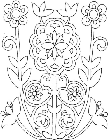 Flowers From The Field Ornament Coloring page