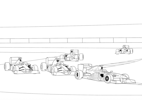 Formula 1 Racing Coloring page