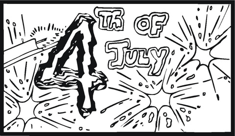 Fourth Of July Big Fireworks  Coloring page