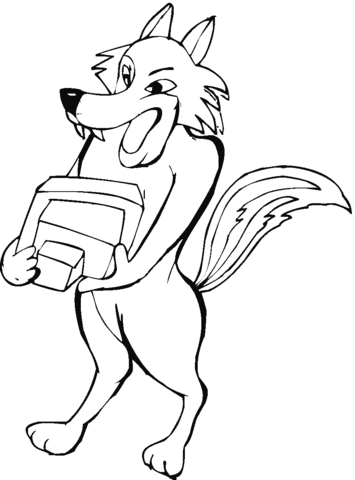 Fox Illustration Coloring page