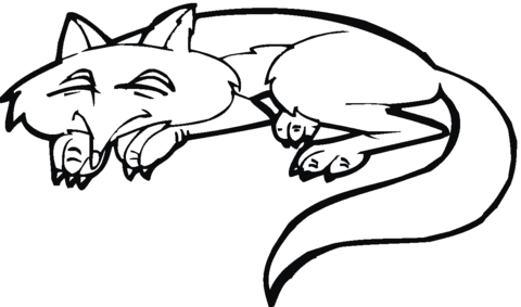 Fox Sleep Coloring page