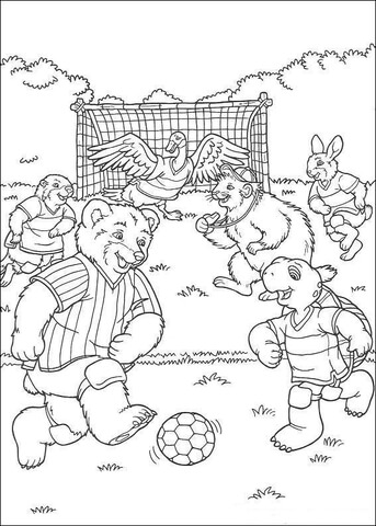 Franklin And his Friends animals Are Playing Soccer Together  Coloring page