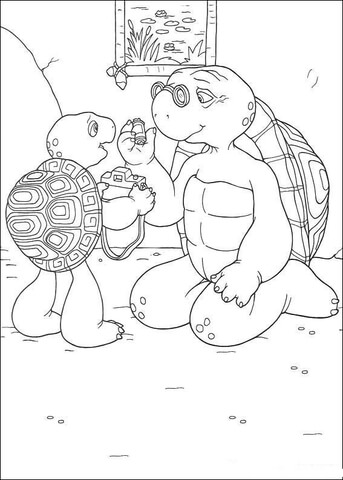 Franklin And His Father  Coloring page