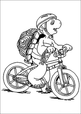 Franklin on a bycicle  Coloring page