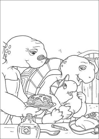 Franklin With His Parents Coloring page