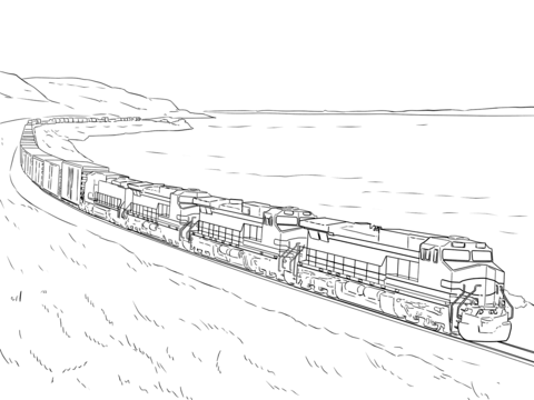 Freight Train Coloring page