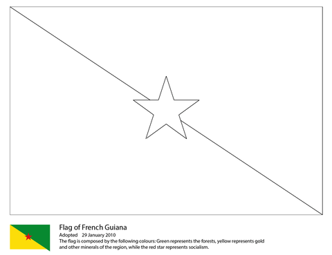 French Guiana Flag Coloring page