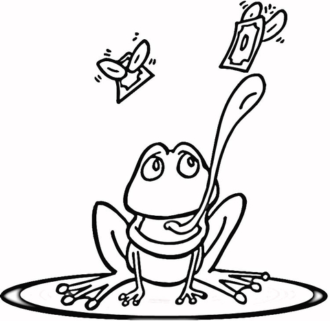 Frog on Lily Pad  Coloring page