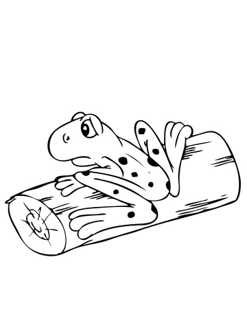 Frog on Log Coloring page