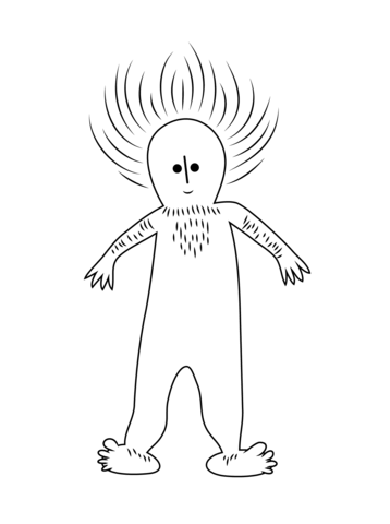 Funny Boy from Aboriginal Rock Painting Coloring page