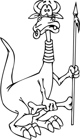 Funny Dragon as a Member of the Tribe Coloring page