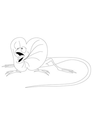 Funny Frilled Lizard Coloring page