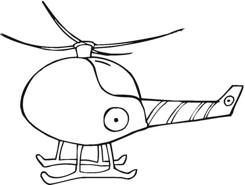 Funny Helicopter Coloring page