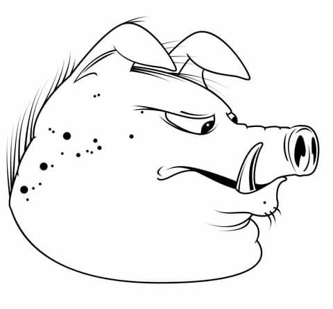 Funny Warthog Head Coloring page
