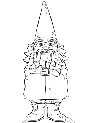 Garden Gnome Coloring page