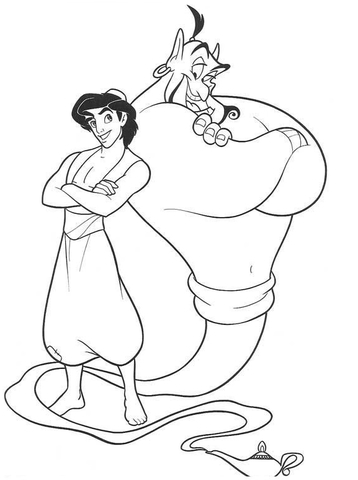 Genie And Aladdin  Coloring page