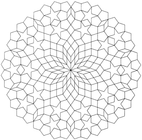 Geometric Mandala with Hexagons and Rhombus Coloring page