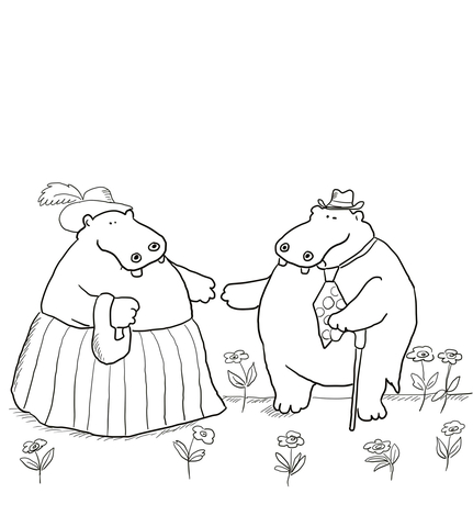 George and Martha Are Best Friends Coloring page